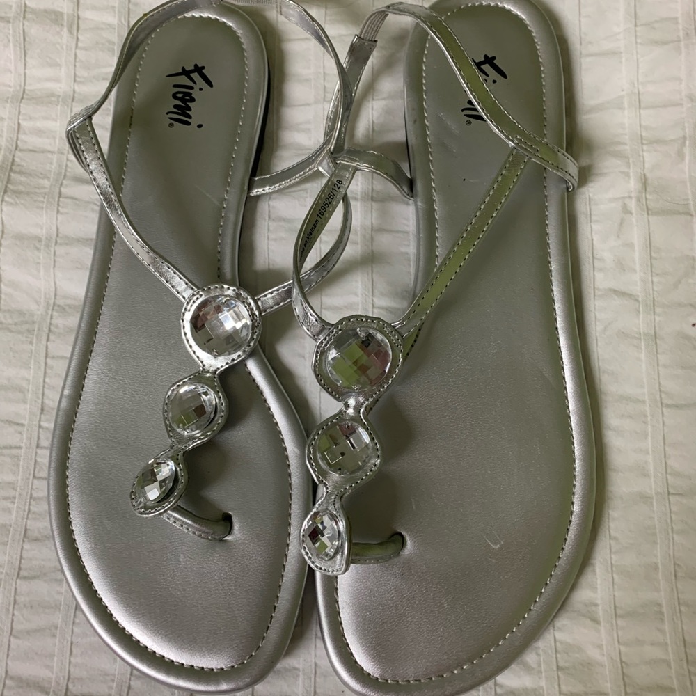 Silver dress sandals